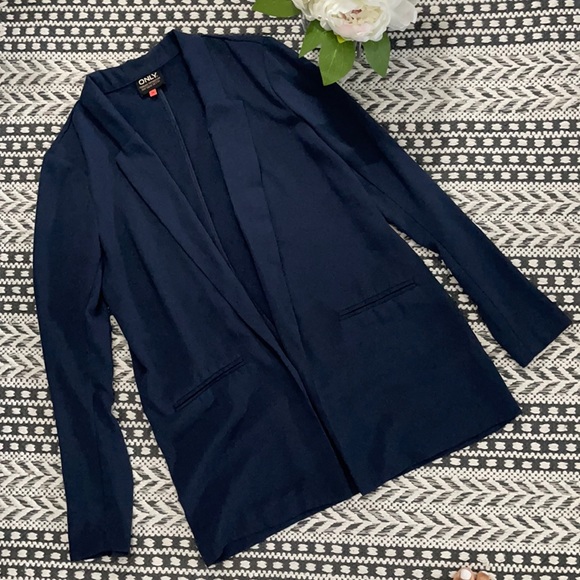 ONLY Navy Soft Blazer - Picture 1 of 8